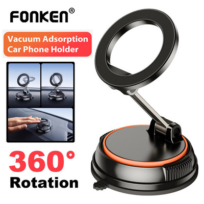 Giá đỡ điện thoại ô tô hút chân không Fonken 360° Xoay Giá đỡ điện thoại MagSafe có thể gập lại cho iPh 16 / 15 / 14 Tất cả các điện thoại