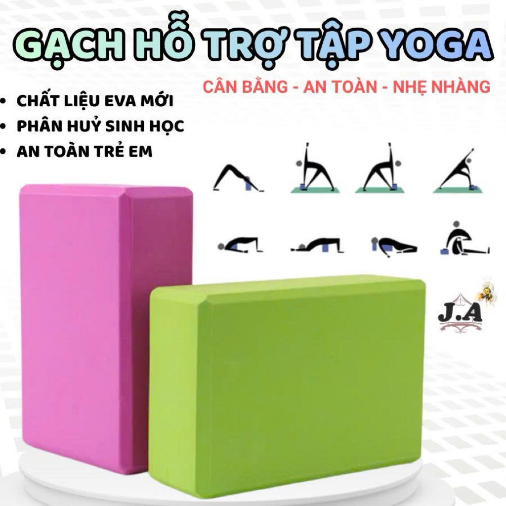 Gạch Hỗ Trợ Tập Yoga EVA Sinh Học Cao Cấp, Dụng Cụ Giữ Thăng Bằng, An Toàn, Thân Thiện Môi Trường,JA