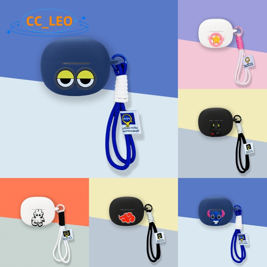 Case for EarFun Clip Cartoon Stitch Silicone Soft Case Cute Night Fury Lanyard Suitable for EarFun C