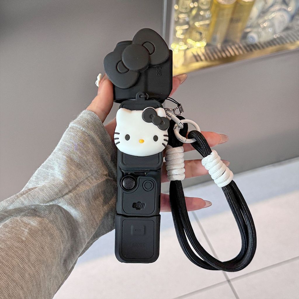 Black Cat Dajiang Vỏ Bảo Vệ pocket3 Vỏ Bảo Vệ Ống Kính Silicon Dễ Thương Gimbal Camera Phụ Kiện Chốn
