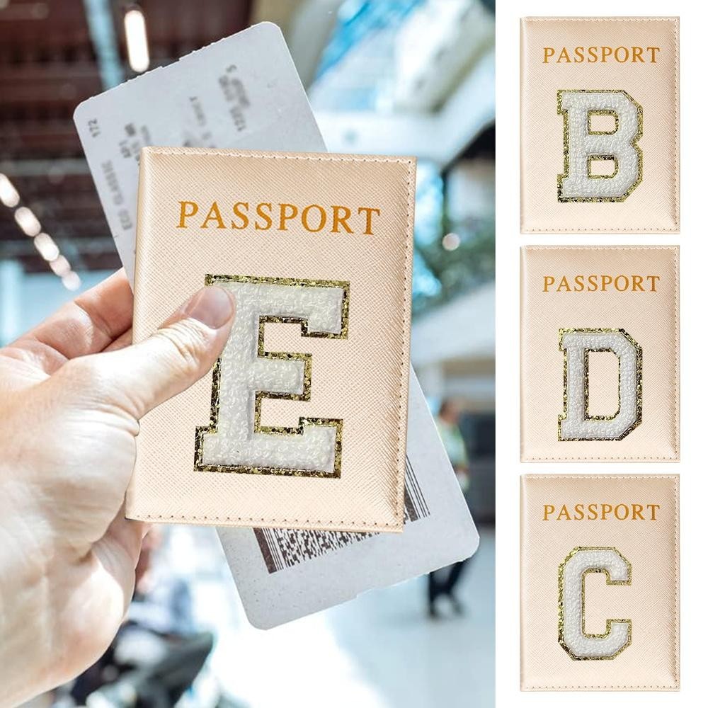 Passport cover ticket holder document organizer travel portable passport protection cover Golden emb