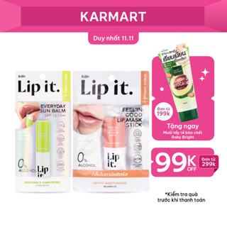  Combo Dưỡng Môi Ngày Đêm Lip It Mặt Nạ Ngủ Môi Dưỡng Ẩm Feel'in Good Thỏi 5.5g #2 & Everyday Sun Balm SPF15 PA++ 3g 