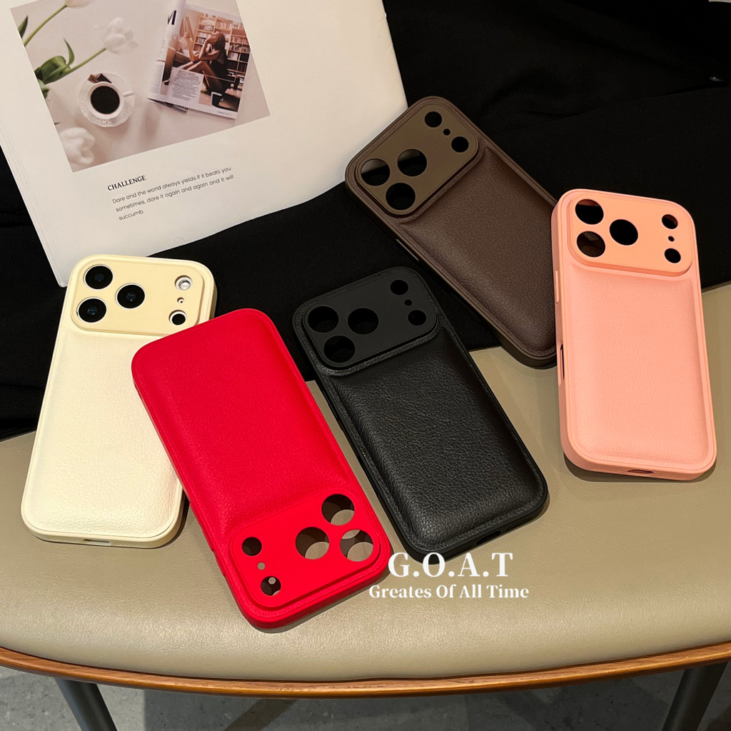 G.O.A.T Da tối giản màu trơn vỏ bọc bánh mì Tương thích cho iPhone 17 pro max iPhone 17 16 15 pro ma