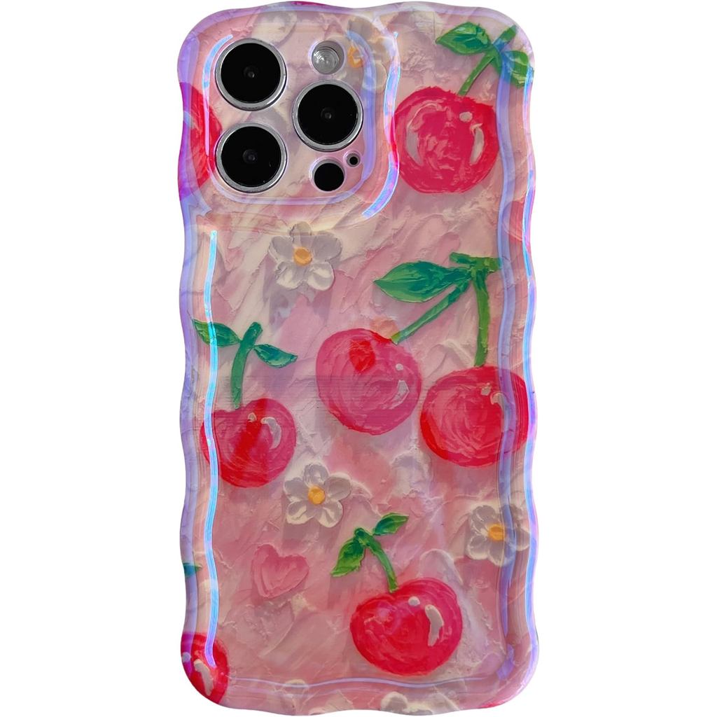 Ốp lưng cho iPhone 14 Pro Max, Ốp điện thoại in hoa anh đào (Cherry)