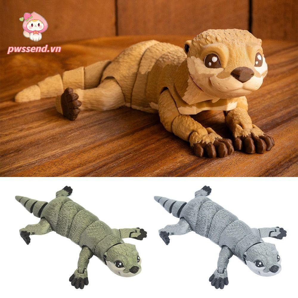 Đồ chơi mô hình Otter PWSEND, Bức tượng hành động Otter PLA màu trơn, Máy tính để bàn búp bê Otter M