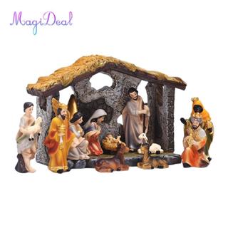  Bộ 11 Bức Tượng Giáng Sinh MagiDeal. Trang trí cảnh Chúa giáng sinh 3 "Trang trí Giáng sinh C 1.4-5.3cm 