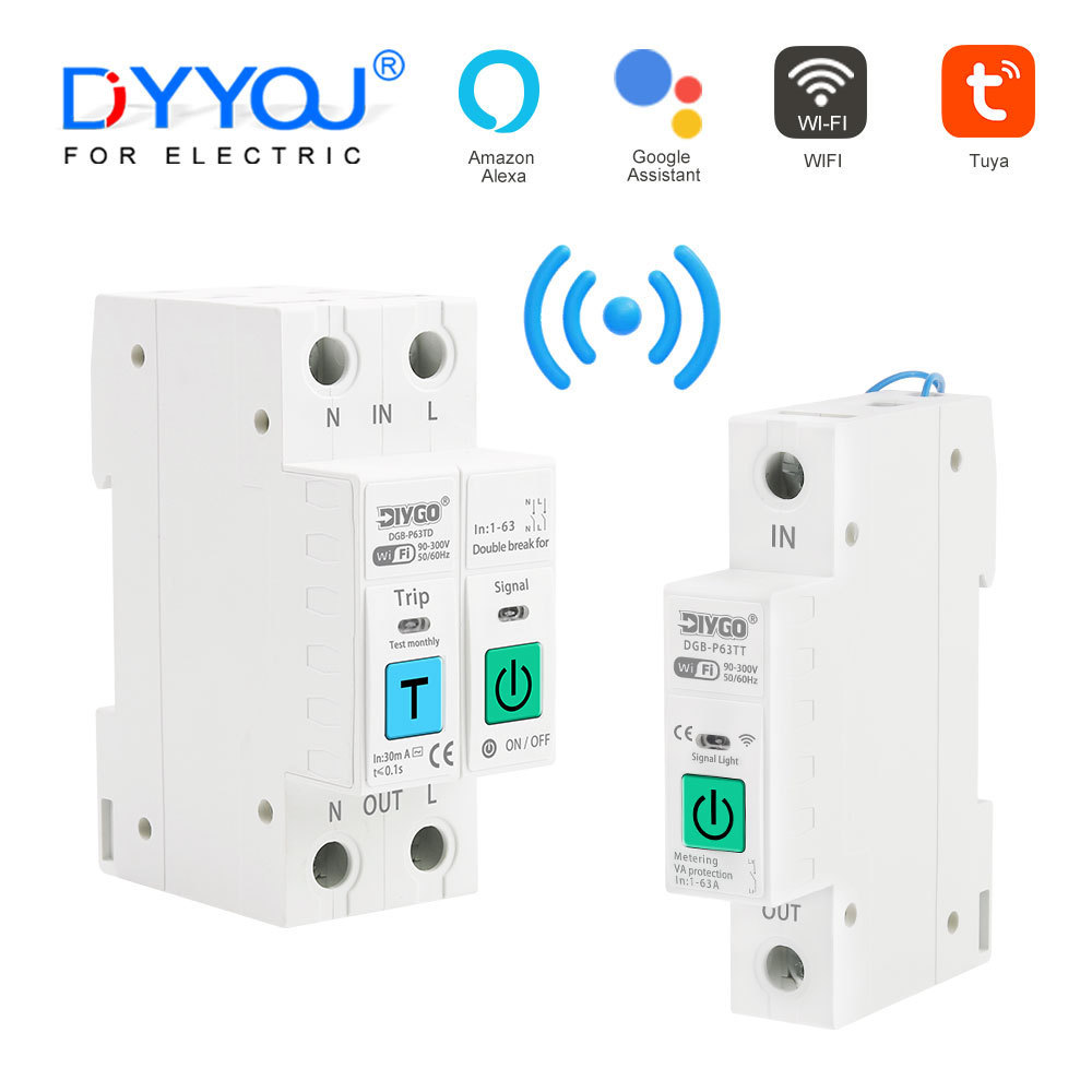 Aptomat chống rò - chống giật TUYA WIFi , RCBO - CB chống giật