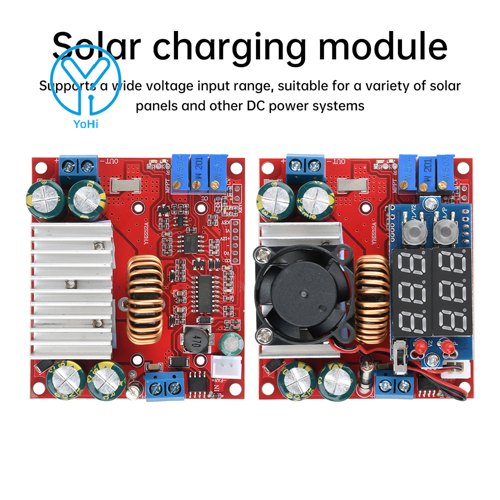 YoHi DC 6-50V 15A MPPT Điện áp không đổi Mô-đun sạc tăng cường dòng điện không đổi Bộ chỉnh lưu đồng