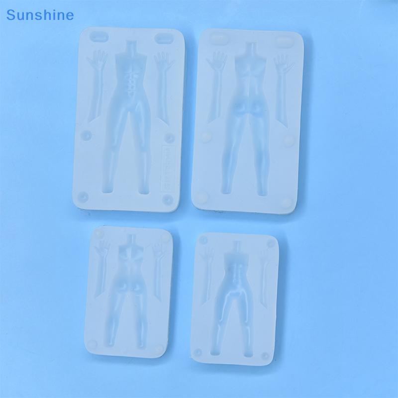 Sun 1 Bộ Đất Sét Polymer Nam Búp Bê Cơ Thể Torso Khuôn Silicon Fondant / nhựa Đất Sét DIY Búp Bê Điê