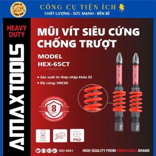  Mũi Vít Siêu Cứng Chống Trượt Amaxtools Đầu Gài 6.35mm  Chuẩn HEX  