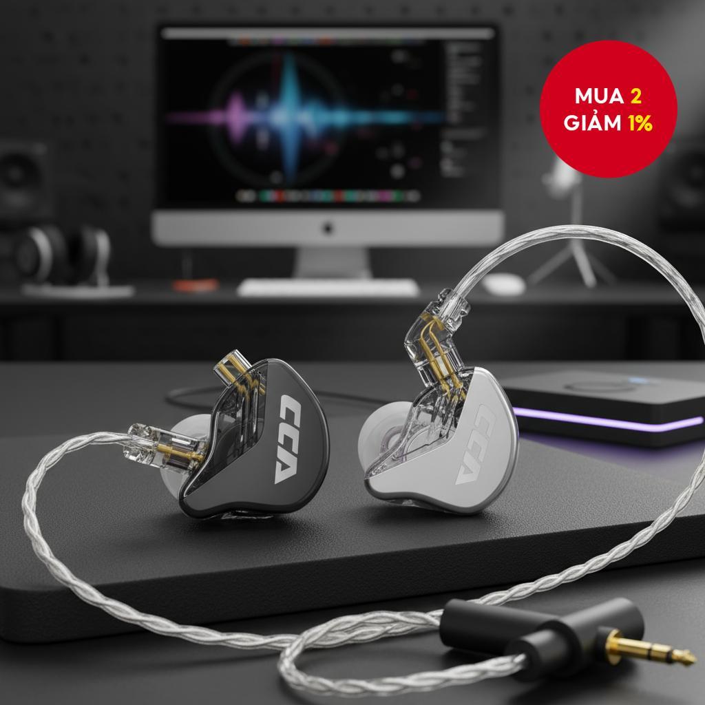 CCA CRA Tai nghe In-Ear Có Dây HiFi Chống Ồn Dành Cho Thể Thao, Chơi Game, Tương Thích KZ ZEX Pro NR