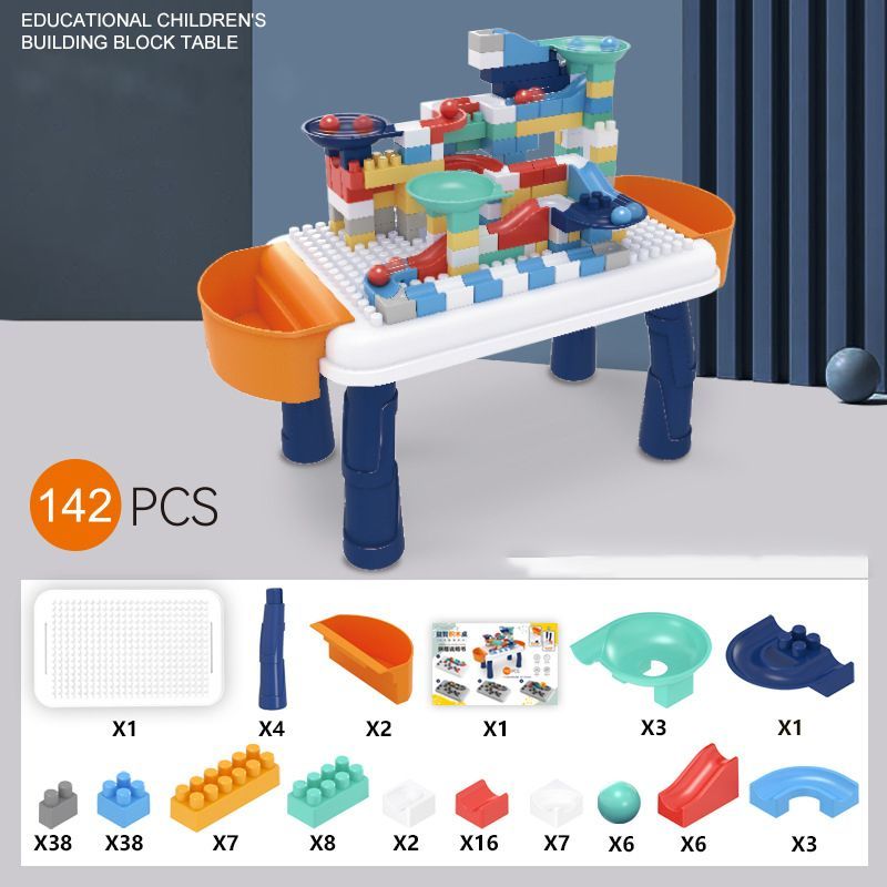 Bộ bàn lắp ghép xây dựng 142 chi tiết – Bàn chơi đa năng cho bé