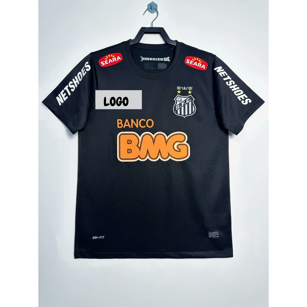 #SAN Áo bóng đá cổ điển màu đen 2012 #NEYMAR JR J