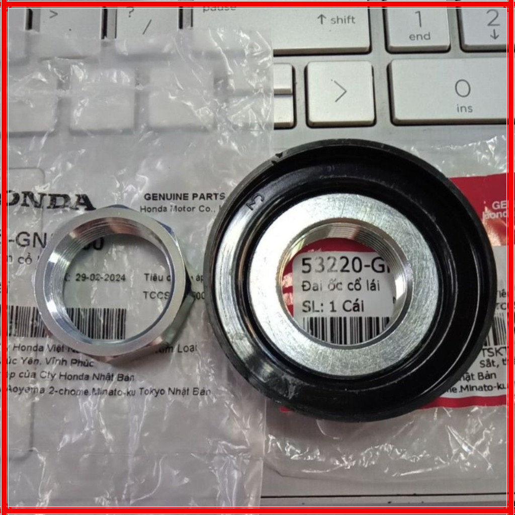 Đai ốc cổ lái  (Bộ Tán Cổ Trên+Dưới) HonDa Dùng Chung Nhiều Dòng xe (53220-GN5-850)