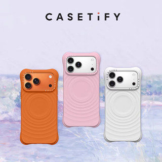  Ốp điện thoại silicon gợn sóng từ tính màu cam cho iPhone 17 Pro Max 17Air 16 Plus 15 14 13 12 11 Pro Max Vỏ bảo vệ chống sốc 