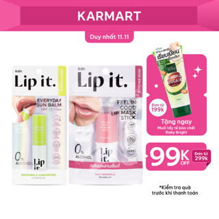  Combo Dưỡng Môi Ngày Đêm Lip It Mặt Nạ Ngủ Môi Dưỡng Ẩm Feel'in Good Thỏi 5.5g #1 & Everyday Sun Balm SPF15 PA++ 3g 