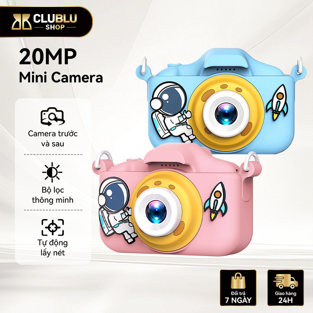 CLUBLU Máy Ảnh Kỹ Thuật Số Mini Phi Hành Gia Camera-008 Cute Chụp Ảnh Quay Video Game Cho Bé