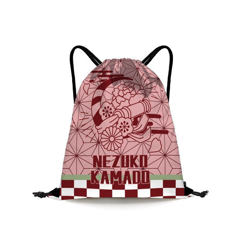 New Product#Anime Merchandise Drawstring Bag Demon Slayer Haikyuu Youth Sports Backpack Can Hold Bas