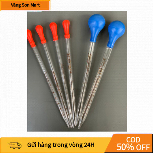 【Son】Ống Hút Pipet Thủy Tinh Chia Vạch 5ml 10ml Kèm Quả Bóp Dùng Trong Phòng Thí Nghiệm