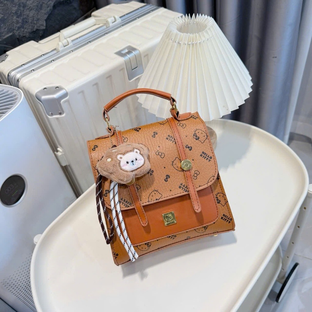 Balo nữ size mini dải thắt xinh xắn tặng kèm móc khóa gấu K769