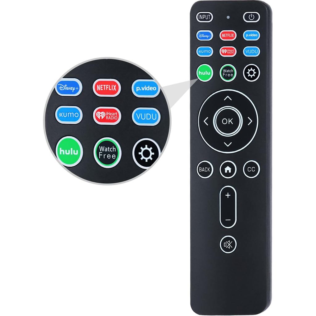 Thay thế điều khiển từ xa có đèn nền đa năng XRT260 cho tất cả các TV thông minh Vizio có nút bấm ng