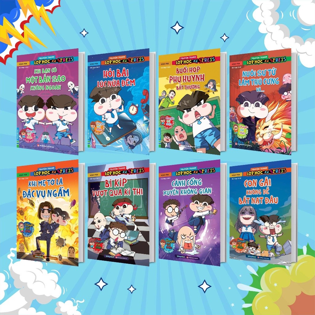 Sách Combo 8 cuốn Truyện tranh lớp học xả stress