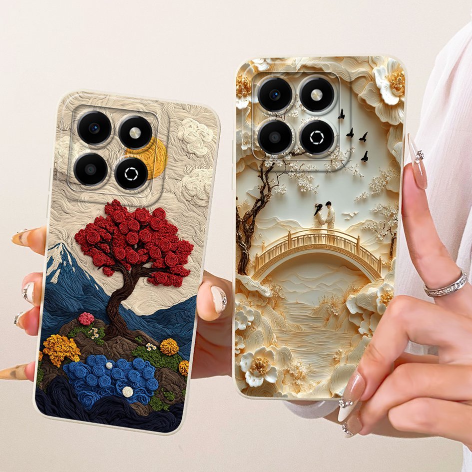 Vỏ Bảo Vệ Camera Cho Honor X6a WDY-LX1 WDY-LX2 / Honor X6b JDY-LX1 JDY-LX2 Vỏ Mềm TPU Kẹo Hoa Thời T