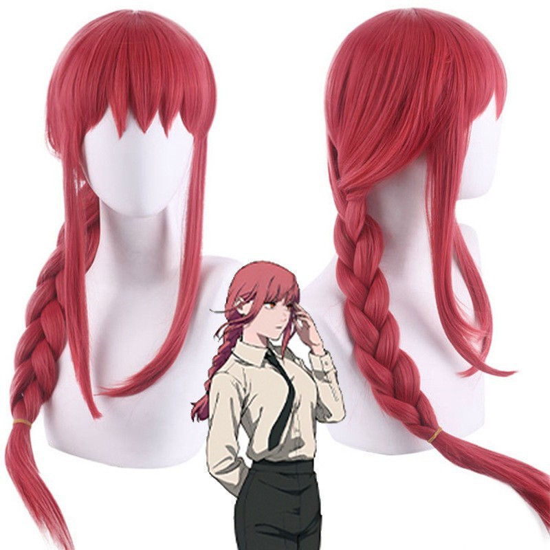 Tóc giả cosplay Makima đỏ anime - Tóc dài