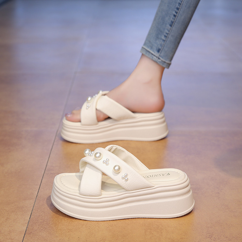 Women's Slippers Fashion Korean Style Summer Thick Sole6862Women's Shoes