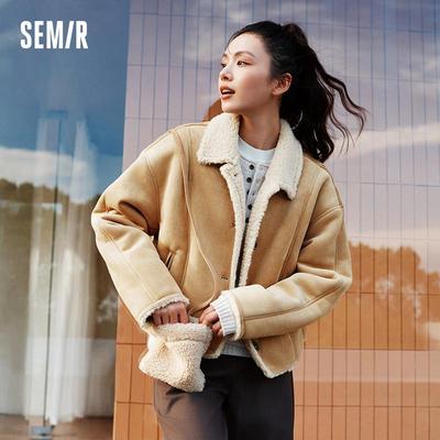 Semir 2025 - Áo Khoác Lông Cừu Giả Da Lộn Nữ, Mềm Mại Ấm Áp, Dáng Rộng Hợp Thời Trang