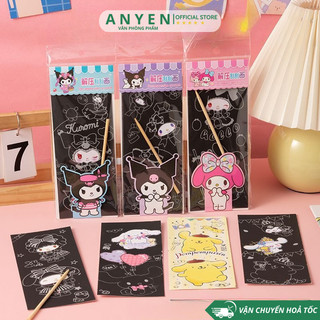 combo 3 Sổ tay ma thuật Scratch Note Capybara Kuromi Cute nhiều sắc màu