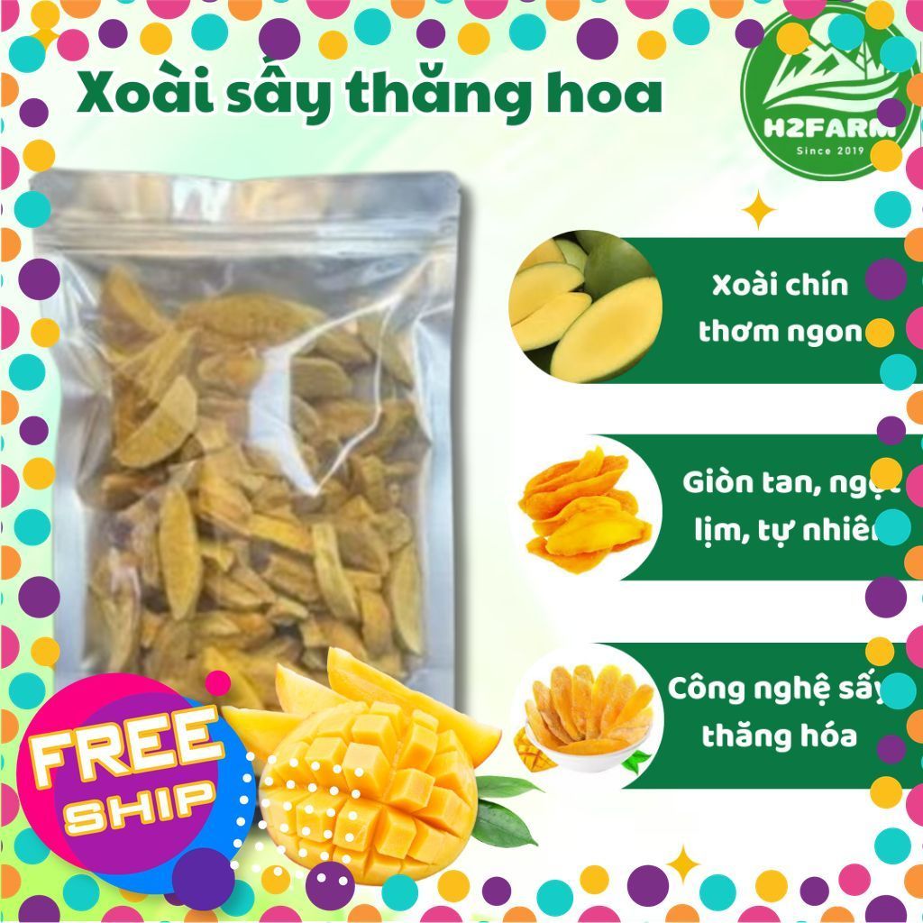 XOÀI SẤY THĂNG HOA - H2FARM - GIÒN TAN - NGỌT LỊM - ĂN VẶT FOOD - SNACK FOOD - Đặc sản Đà lạt nhà H2