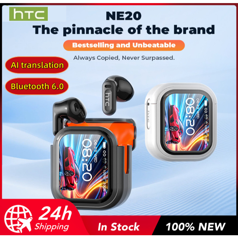 [Tai nghe AI] Bộ dịch ngôn ngữ tai HTC NE20 Tai nghe Bluetooth có màn hình LED Tai nghe giảm tiếng ồ