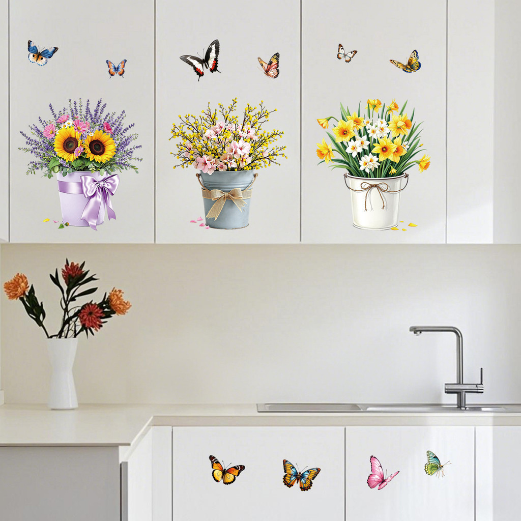 Dán Tường Mô Phỏng Hoa Dán Tường Ngói Dán Nhà Bếp Nhà Hàng Nền Dán Tường