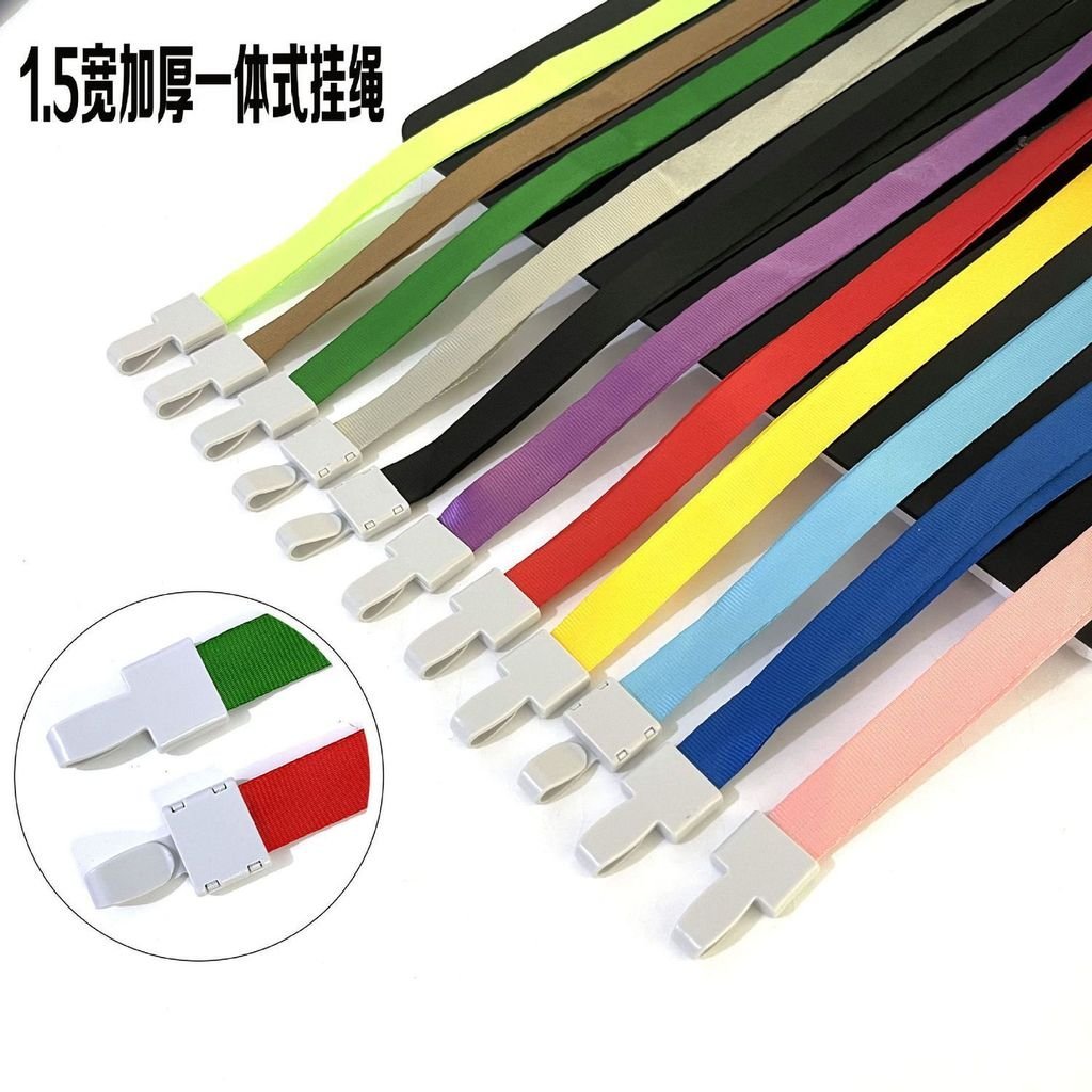 Sling Màu Học Sinh Một Mảnh Vận Chuyển Thẻ ID Nhựa Đựng Thẻ Sling ID Giá Đỡ Dây Khóa Một Mảnh 1.5cm 