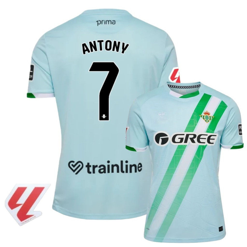 Áo thun bóng đá sân khách Real Betis cho người hâm mộ với số #7 của Antony