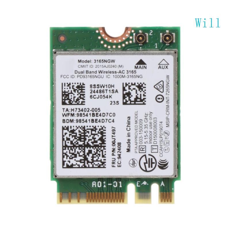 Will Wireless-AC Card 2 4G 5G 3165NGW Thẻ Wifi BT tương thích 4 0 cho