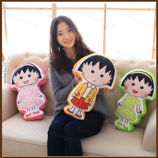 SQ2 Chibi Maruko-chan Hai Mặt In Ném Gối sakura kimono Sang Trọng Đồ Chơi Búp Bê nhồi Bông Trang Trí