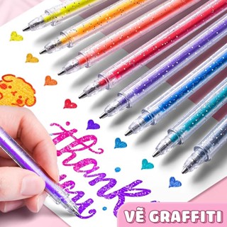  Bút Nhũ Kim Tuyến Lấp Lánh 12 Màu – Bút Highlight Đánh Dấu Sáng Tạo Cho Bullet Journal Học Sinh Và Văn Phòng 