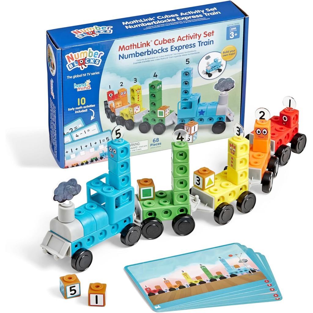 Hand2mind Numberblocks Express Train MathLink Cubes Bộ hoạt động, Hoạt động học tập mầm non, Đồ chơi