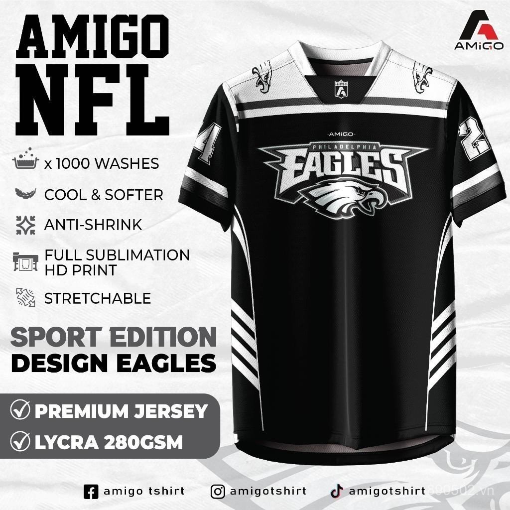 Áo Thun Microfiber AMIGO NFL Thiết Kế Đại Bàng - Jersey Bóng Đá Phổ Biến