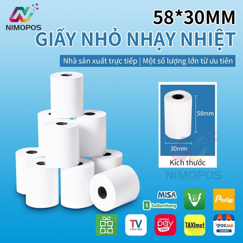 Giấy In Bill Nhiệt 57mm, Phù Hợp Cho Máy In Nhiệt 58mm, Có Thể In Hóa Đơn | In Bill, Phiếu Tính Tiền