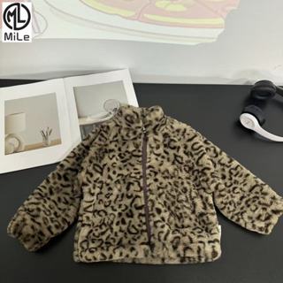   ML  80-170CM Phong Cách Mới Mùa Đông Da Báo In Áo Lót Lông Cừu Bé Trai Bé Gái Thu Đông Phong Cách Dày Phù Hợp Với Phong Cách Phương Tây Lớn Trẻ Em 