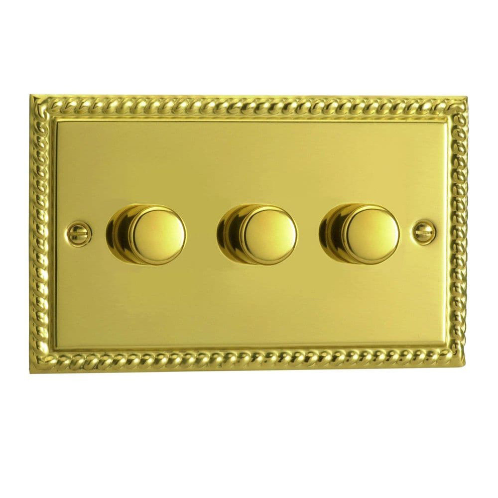 ♧ 🍎 ❈ ❈ 🍎 3 GANG 2 CHIỀU 400W ĐÈN GEORGIAN BRASS
