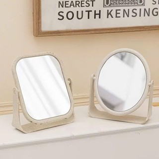  Gương để bàn lúa mạch kèm lược LAGU gương trang điểm gấp gọn cao cấp xoay 360 độ phong cách Hàn Quốc dễ thương 