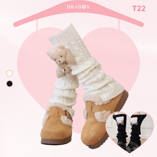  Tất ống đính gấu teddy bear BRABOX T22 