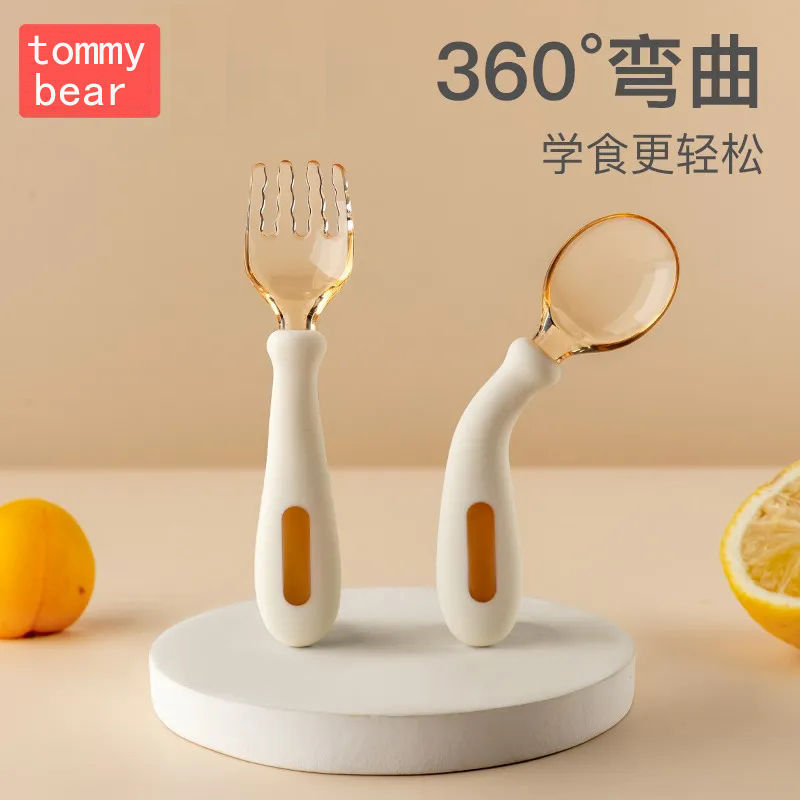 Hot Sale#babycome Children's Fork and Spoon PPSU Flexible Spoon Baby Spoon Infant Spoon Feeding Spoo