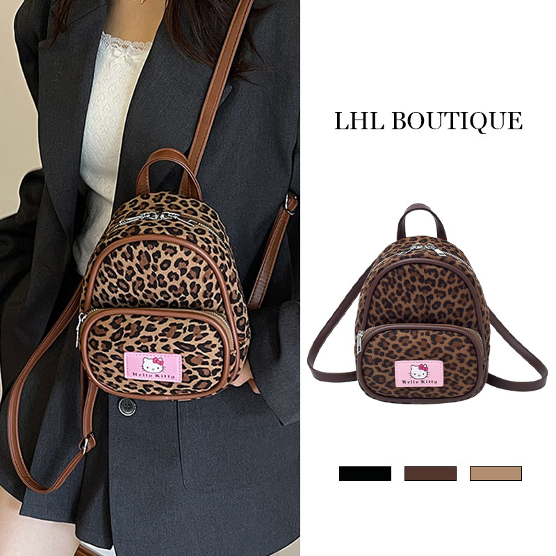 LHL BOUTIQUE  Ba lô KT in họa tiết da báo đơn giản kiểu cổ điển - Ba lô đa năng hàng ngày thời trang