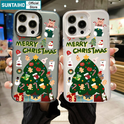 Ốp Điện Thoại Suntaiho Họa Tiết Giáng Sinh Vui Vẻ Trong Suốt Matte Mềm Cao Cấp Chống Sốc Cho iPhone 11 12 13 14 15 16 17 Pro Max IP 7 8 Plus Iphon X XS XR Xs max