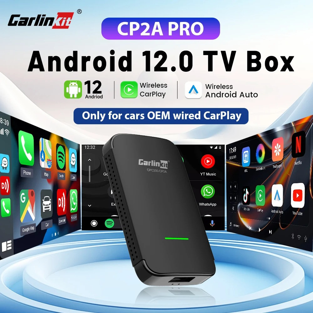 CarlinKit CP2A Pro Android 12 Carplay Ai Box 2GB + 16GB Wireless CarPlay Android Auto Adapter để hỗ 